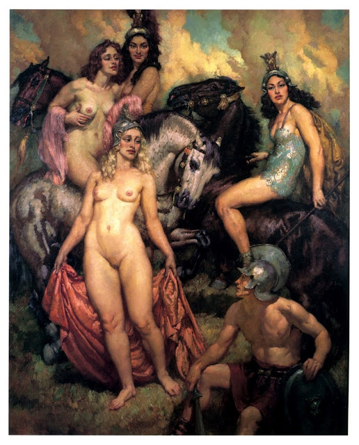 The Amazons 1939: Pearl is on the horse on right in the helmet